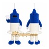 Blue Robot Mascot Costume with Custom Logo