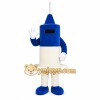 Blue Robot Mascot Costume with Custom Logo