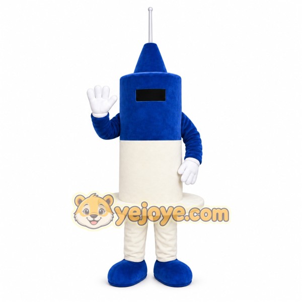 Blue Robot Mascot Costume with Custom Logo Blue Robot Mascot Costume with Custom Logo