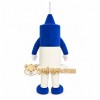 Blue Robot Mascot Costume with Custom Logo