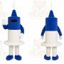 Blue Robot Mascot Costume with Custom Logo