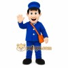 Blue Postman Mascot Costume with Custom Logo Blue Postman Mascot Costume with Custom Logo