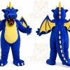 Blue Dragon Mascot Costume with Custom Logo