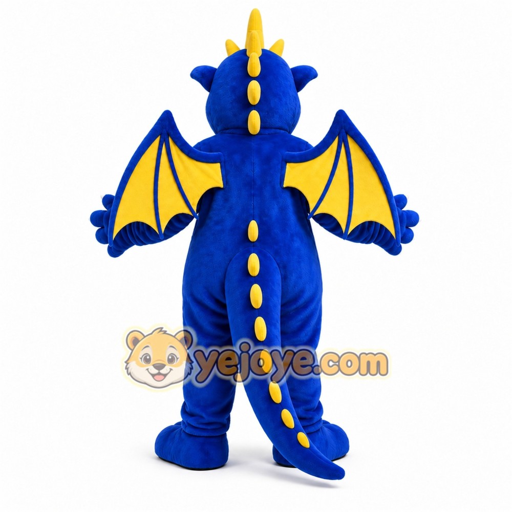 Blue Dragon Mascot Costume with Custom Logo Blue Dragon Mascot Costume with Custom Logo
