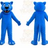 Blue Panther Mascot Costume with Custom Logo