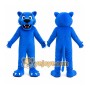 Blue Panther Mascot Costume with Custom Logo