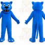 Blue Panther Mascot Costume with Custom Logo