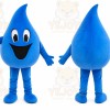 Blue Water Drop Mascot Costume with Custom Logo