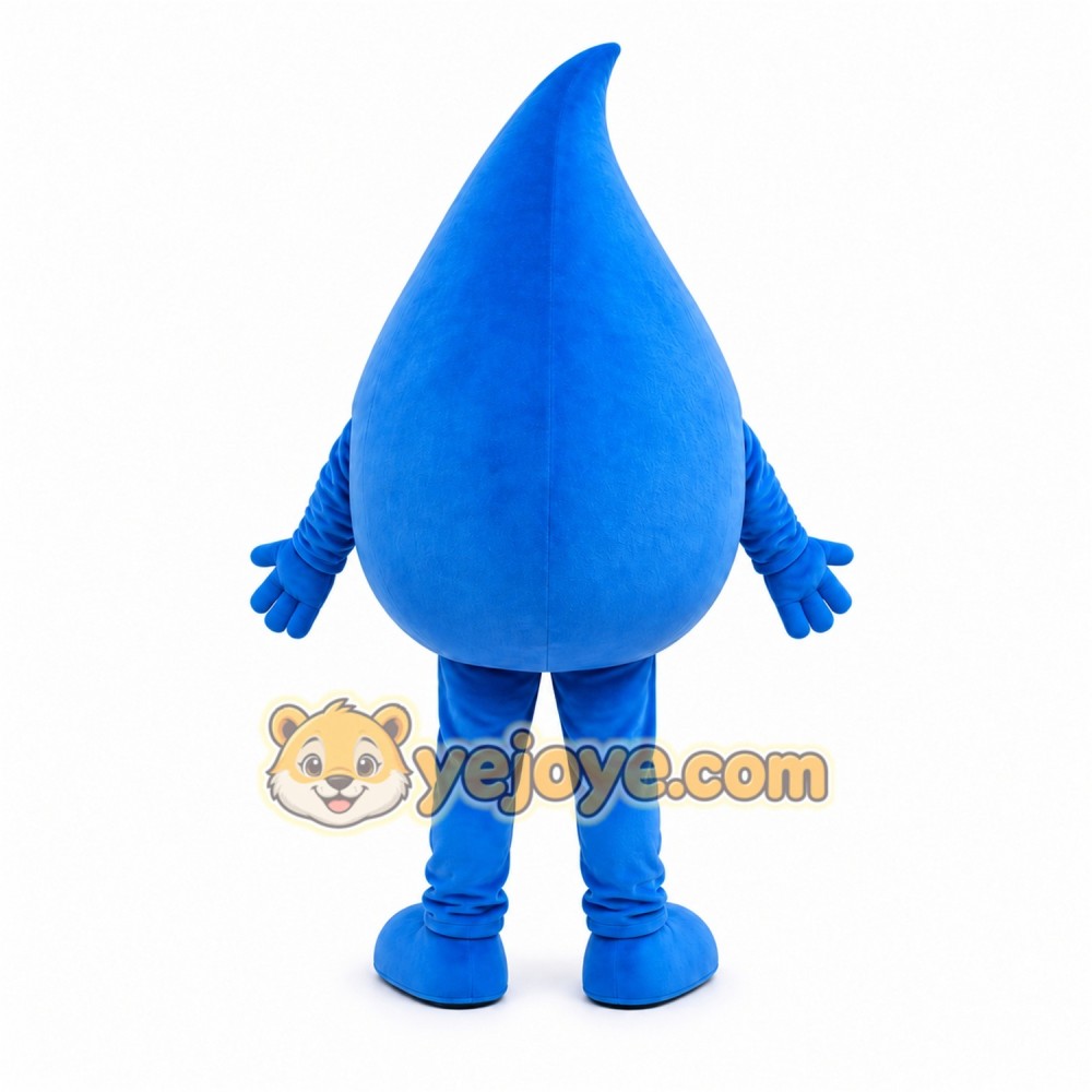 Blue Water Drop Mascot Costume with Custom Logo Blue Water Drop Mascot Costume with Custom Logo