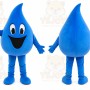 Blue Water Drop Mascot Costume with Custom Logo