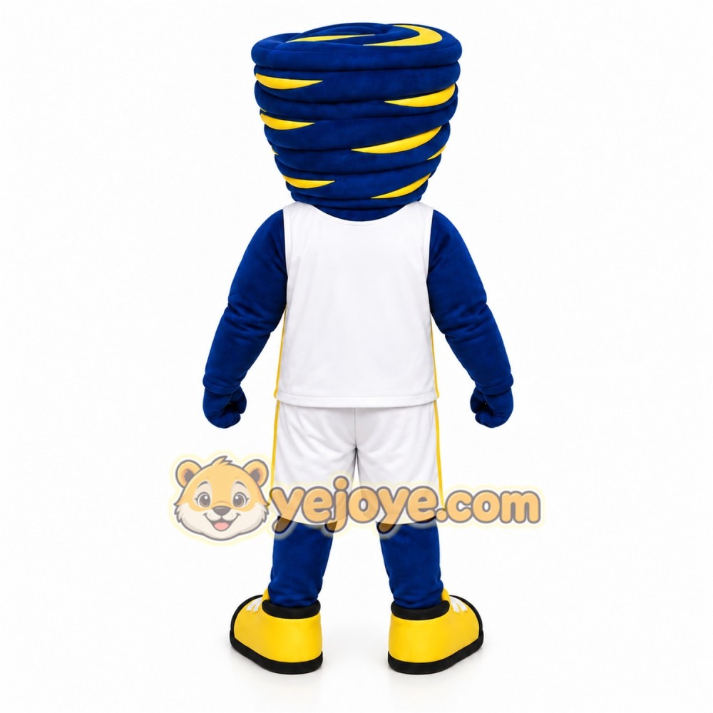 Blue Tornado Mascot Costume with Custom Logo Blue Tornado Mascot Costume with Custom Logo