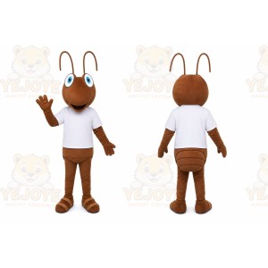 Brown Ant Mascot Costume with Custom Logo