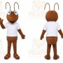 Brown Ant Mascot Costume with Custom Logo