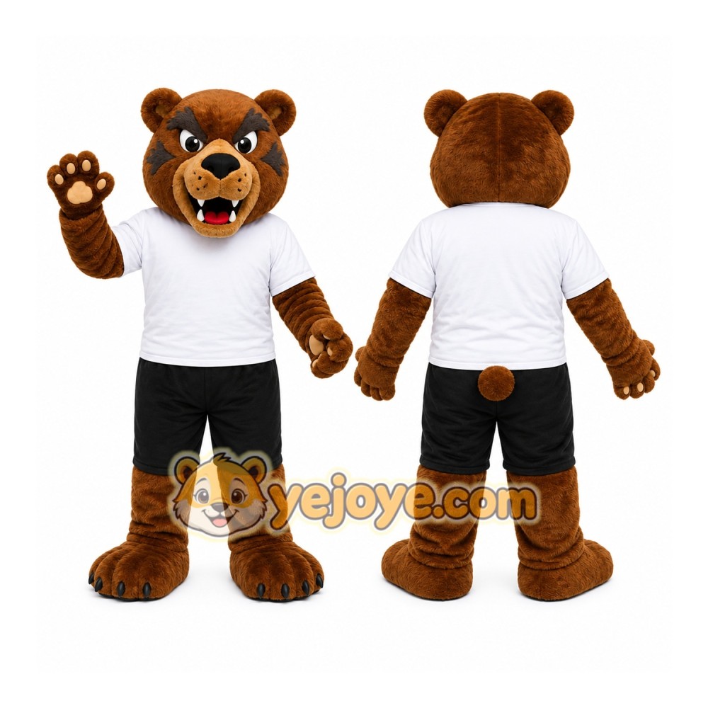 Brown Bear Mascot Costume with Custom Logo Brown Bear Mascot Costume with Custom Logo