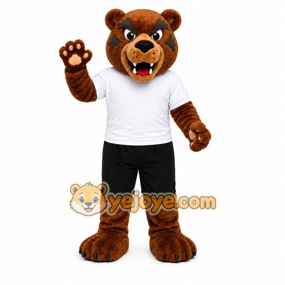Brown Bear Mascot Costume with Custom Logo Brown Bear Mascot Costume with Custom Logo