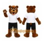 Brown Bear Mascot Costume with Custom Logo