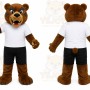 Brown Bear Mascot Costume with Custom Logo