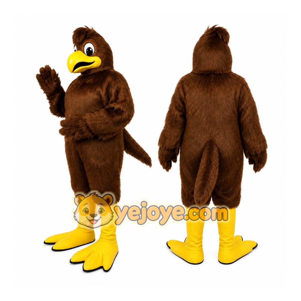 Brown Bird Mascot Costume with Custom Logo Brown Bird Mascot Costume with Custom Logo