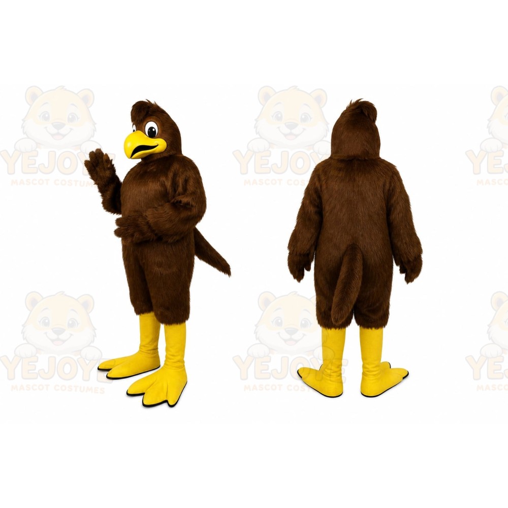 Brown Bird Mascot Costume with Custom Logo
