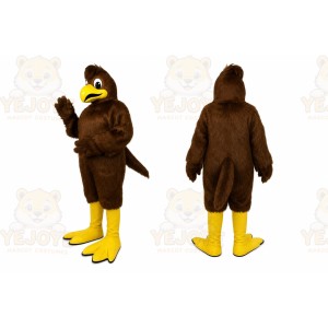 Brown Bird Mascot Costume with Custom Logo