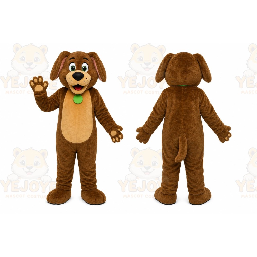 Brown Dog Mascot Costume with Custom Logo