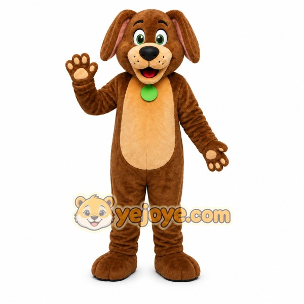 Brown Dog Mascot Costume with Custom Logo