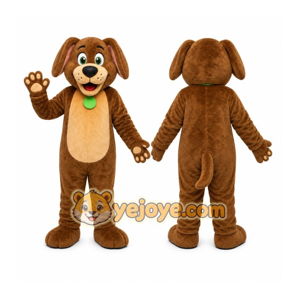 Brown Dog Mascot Costume with Custom Logo