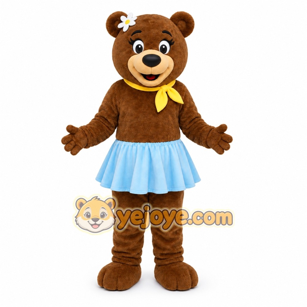 Brown Bear Mascot Costume with Custom Logo Brown Bear Mascot Costume with Custom Logo