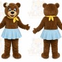 Brown Bear Mascot Costume with Custom Logo
