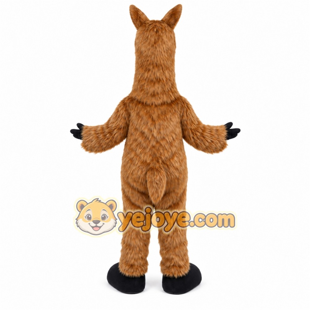 Brown Llama Mascot Costume with Custom Logo Brown Llama Mascot Costume with Custom Logo