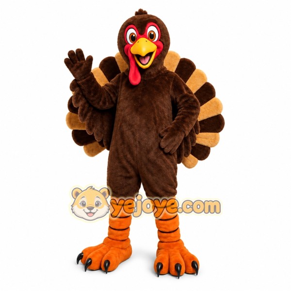 Brown Turkey Mascot Costume with Custom Logo Brown Turkey Mascot Costume with Custom Logo