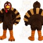 Brown Turkey Mascot Costume with Custom Logo