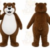 Brown Bear Mascot Costume with Custom Logo