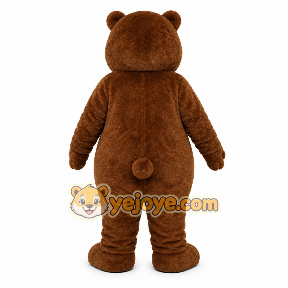 Brown Bear Mascot Costume with Custom Logo