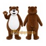 Brown Bear Mascot Costume with Custom Logo