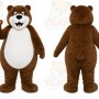 Brown Bear Mascot Costume with Custom Logo