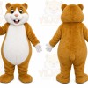 Brown Hamster Mascot Costume with Custom Logo