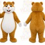 Brown Hamster Mascot Costume with Custom Logo