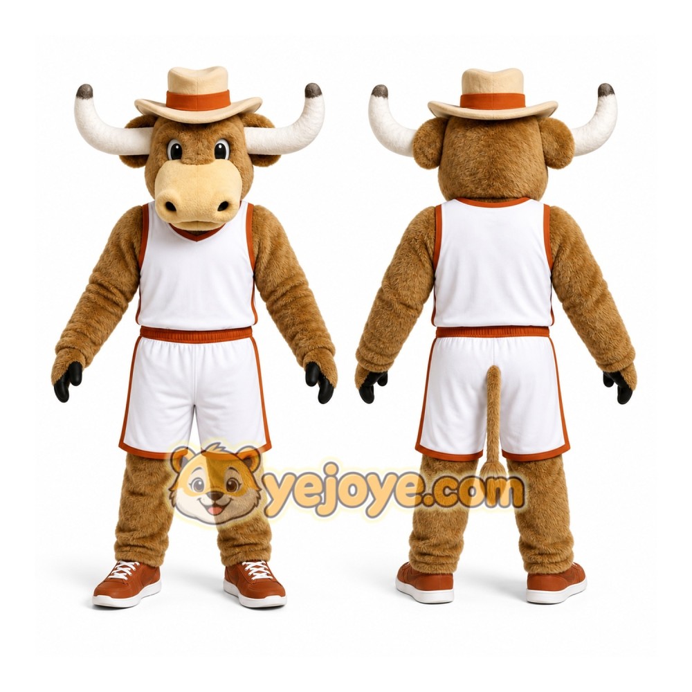 Brown Bull Mascot Costume with Custom Logo Brown Bull Mascot Costume with Custom Logo