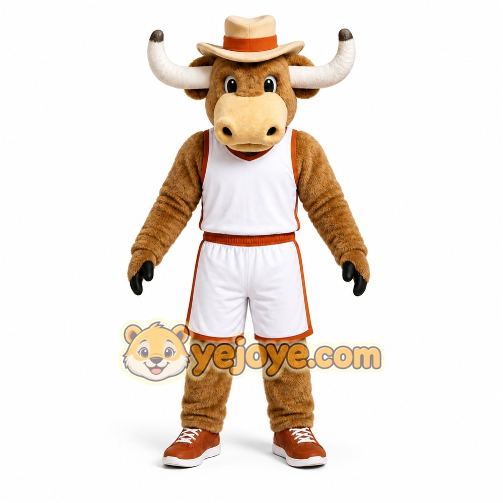 Brown Bull Mascot Costume with Custom Logo Brown Bull Mascot Costume with Custom Logo