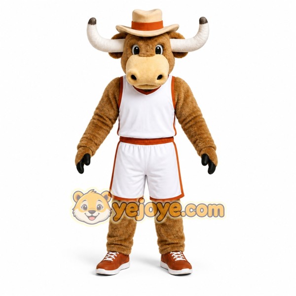 Brown Bull Mascot Costume with Custom Logo Brown Bull Mascot Costume with Custom Logo