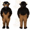Brown Bull Mascot Costume with Custom Logo