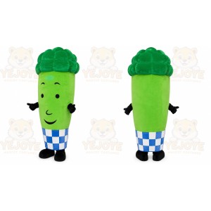Green Broccoli Mascot Costume with Custom Logo