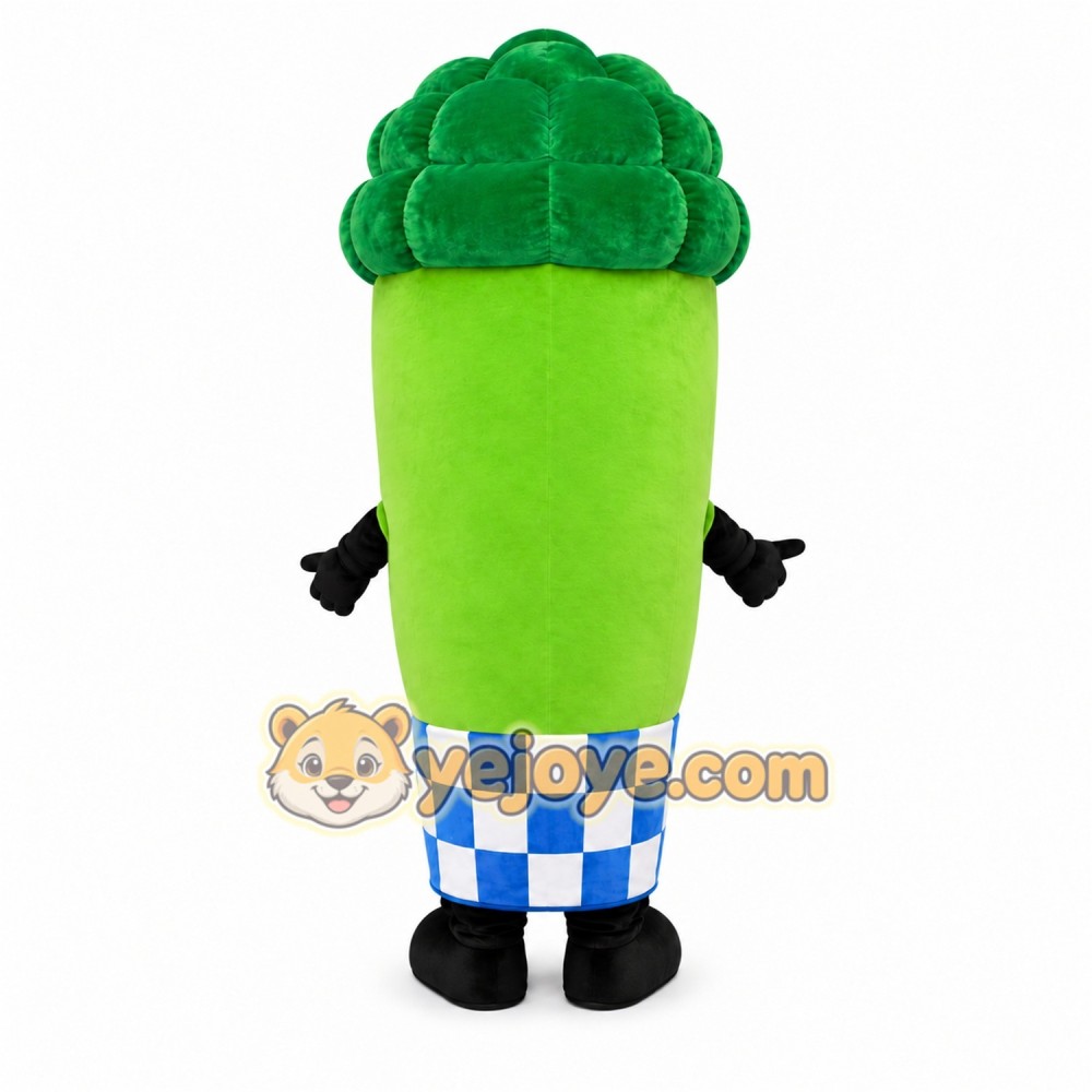 Green Broccoli Mascot Costume with Custom Logo Green Broccoli Mascot Costume with Custom Logo