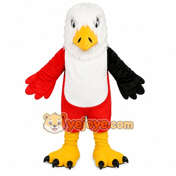 Red Eagle Mascot Costume with Custom Logo