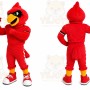 Red Bird Mascot Costume with Custom Logo