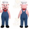 Pink Pig Mascot Costume with Custom Logo