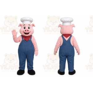 Pink Pig Mascot Costume with Custom Logo