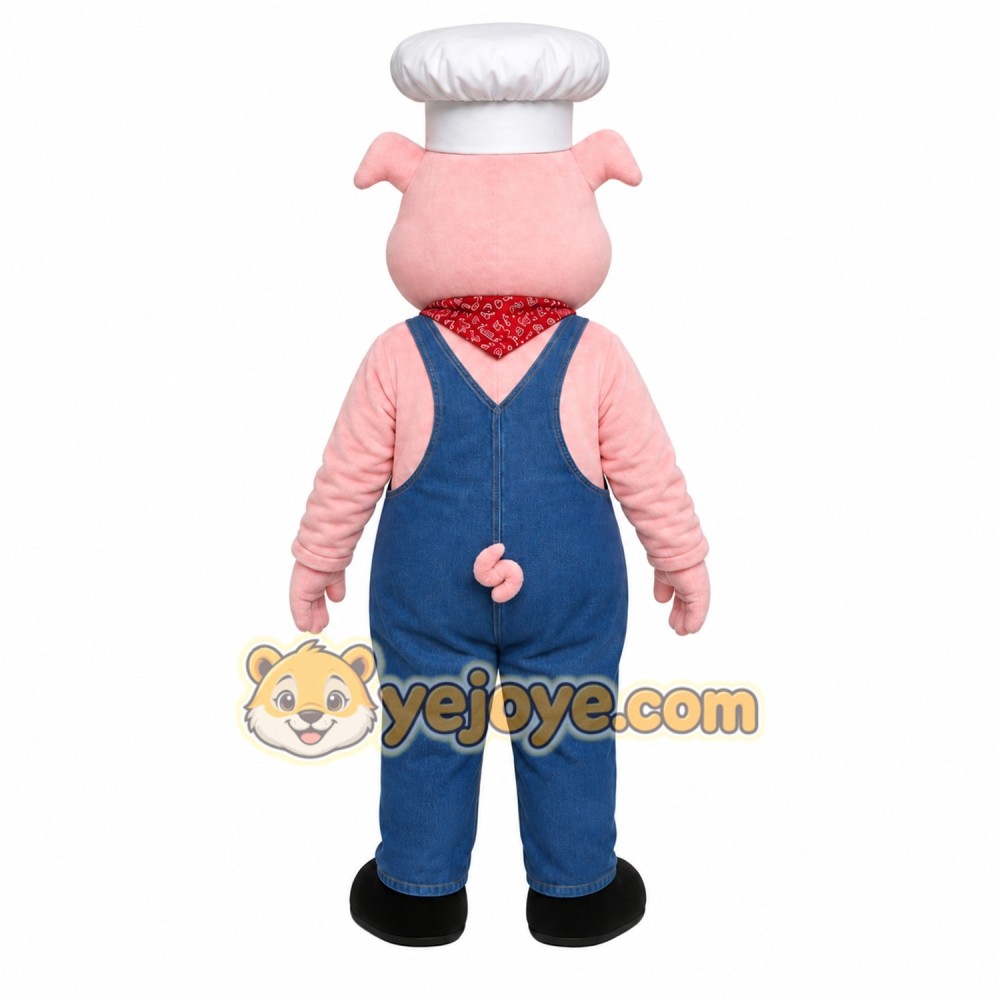 Pink Pig Mascot Costume with Custom Logo