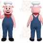 Pink Pig Mascot Costume with Custom Logo